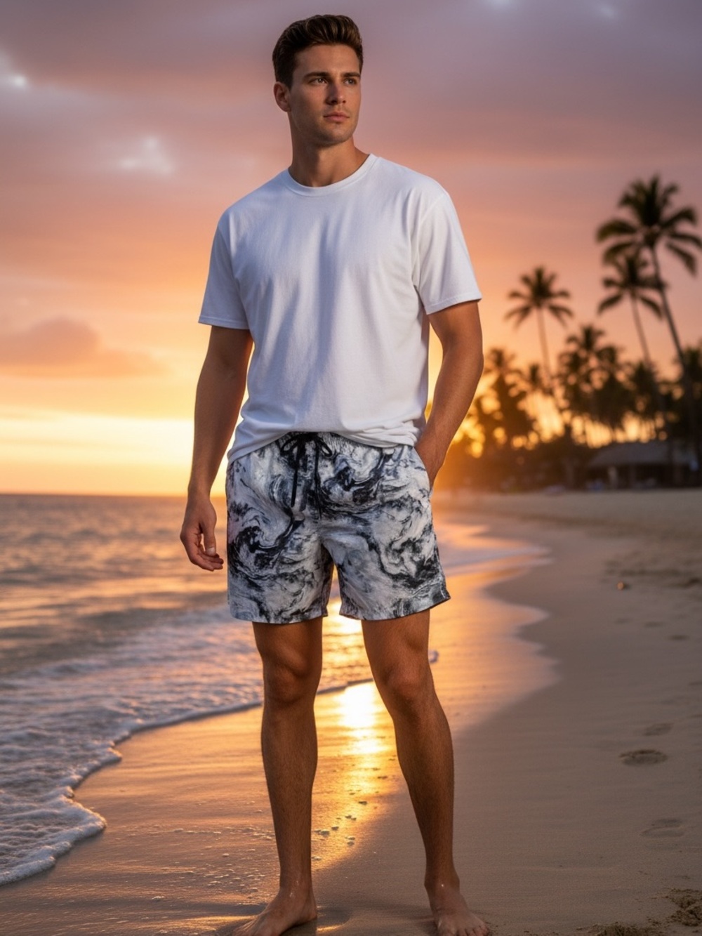 NWT DSG Men's 6" Rec Shorts – University Navy & Blue Crystal Wave S